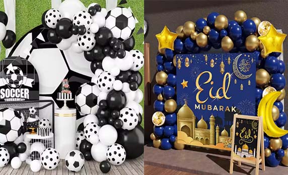 हम गुब्बारा श्रृंखलाओं को अनुकूलित कर सकते हैं