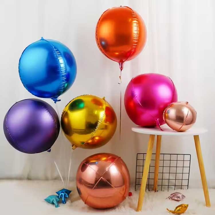 4D रंगीन गोल फ़ॉइल गुब्बारा