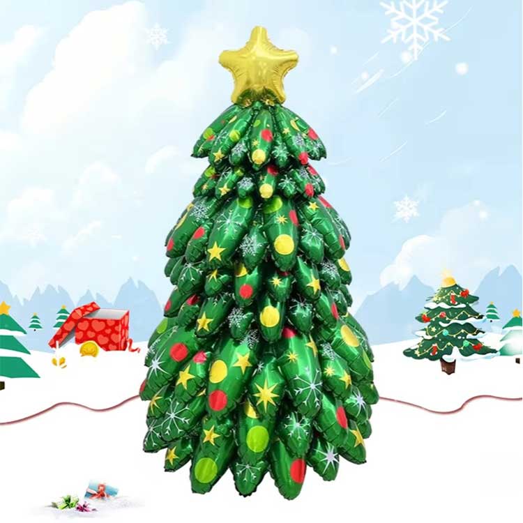 क्रिसमस ट्री स्टैंड अप फ़ॉइल गुब्बारा
