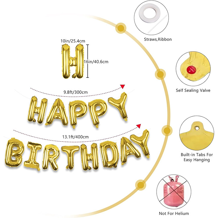 जन्मदिन मुबारक हो फ़ॉइल सजावट