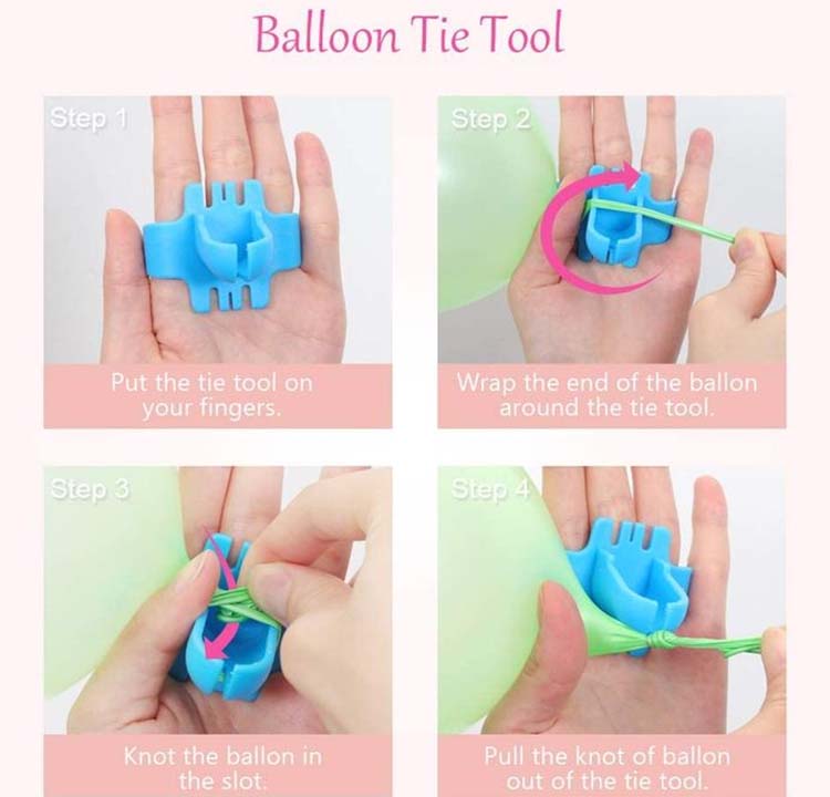 tie a latex balloon with a tie tool